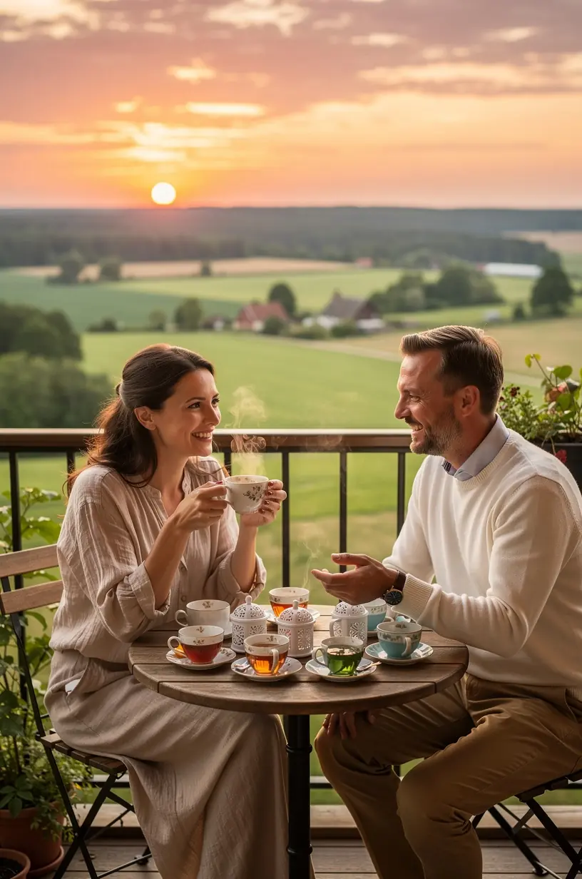 Minimalistinis arbatos servizas ant stalo, pabrėžiantis paprastą ir veiksmingą poilsio praktiką.